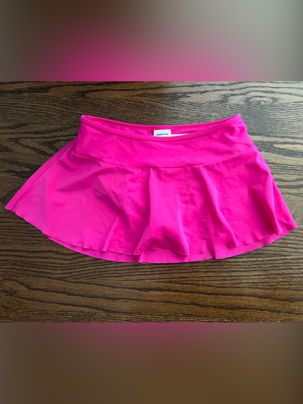 Lands' End Bright Pink Kids Skater Swim Circle Skirt